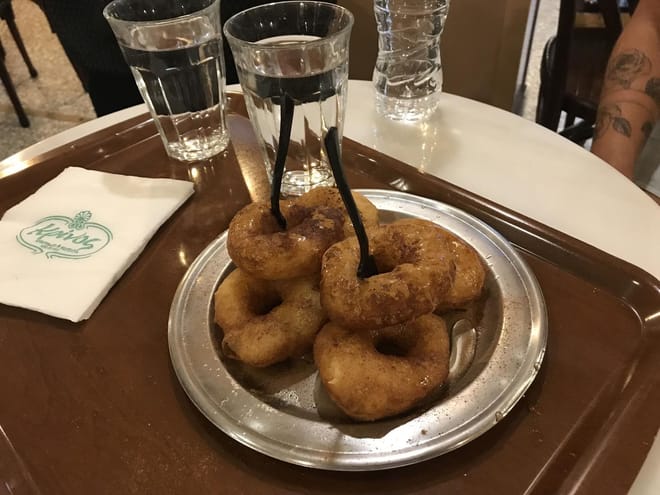 <p>Outstanding fluffy donuts splattered with honey...all melting in the mouth</p>