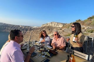 Santorini Private Wine Tasting with Dinner at Venetsanos Winery 