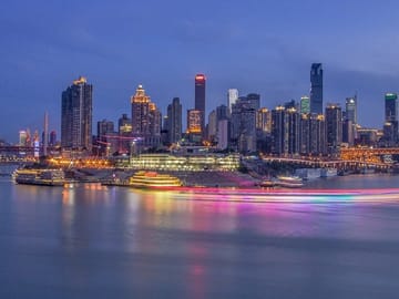 Round Trip Bullet Train Chengdu to Chongqing City Walking Sightseeing Two Rivers Night Cruise