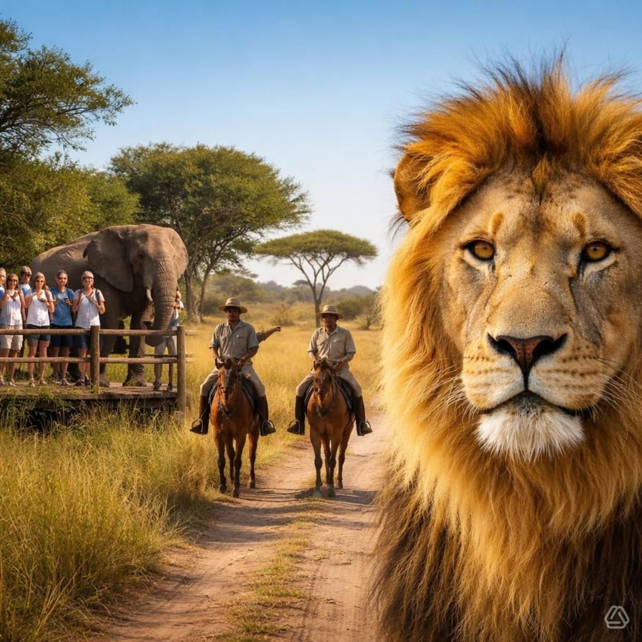 Elephant, Lion and Horseback Safari Tour from Johannesburg