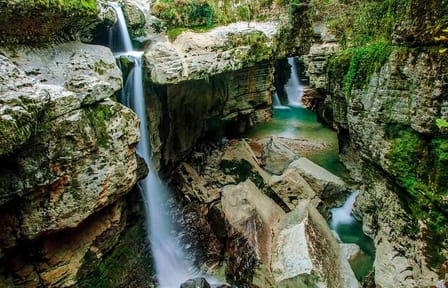 Maritvili Canyon. Prometheus Cave. Okatse Canyon from kutaisi.