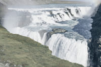 Gullfoss waterfall dropping into it's canyon