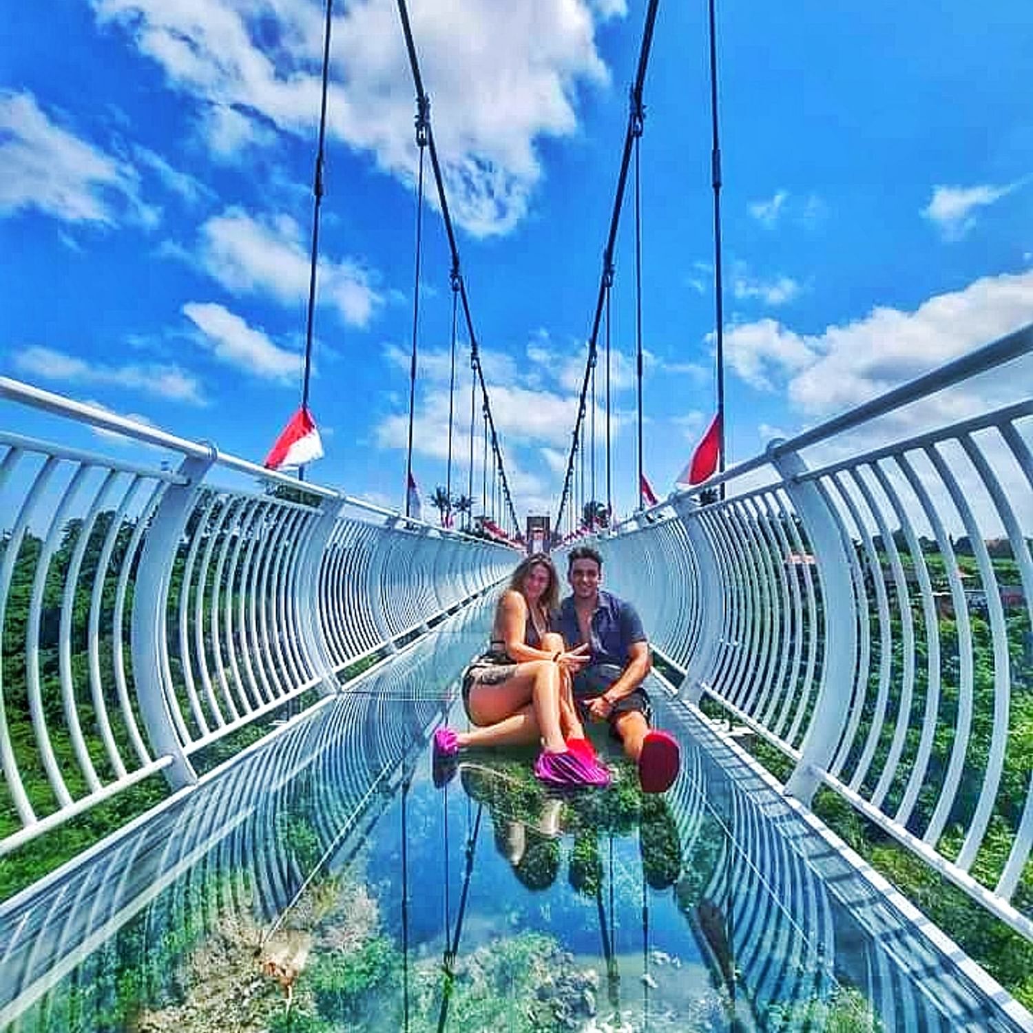 Glass Bridge and Waterfalls