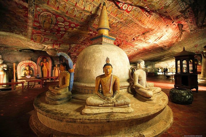 Inside the Dambulla cave temple