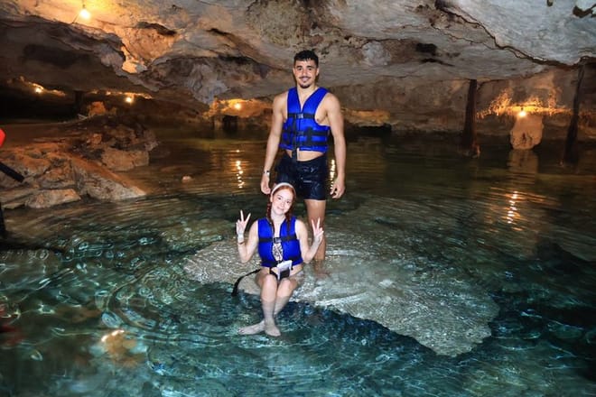 Aventura en cenote Yaxmuul Ceremonia y rapel del chamán maya