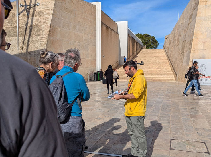 Meeting us next to the New Parliament Building at the entrance to Valletta