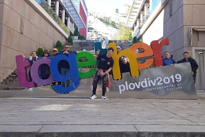 The town square in Plovdiv