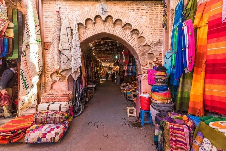 Marrakech's bustling souks are a maze of narrow alleys in the historic Medina, offering a sensory feast of colors, scents, and sounds. Packed with traditional shops, these markets showcase exquisite h