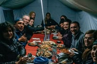 Dinner during the Inca Trail