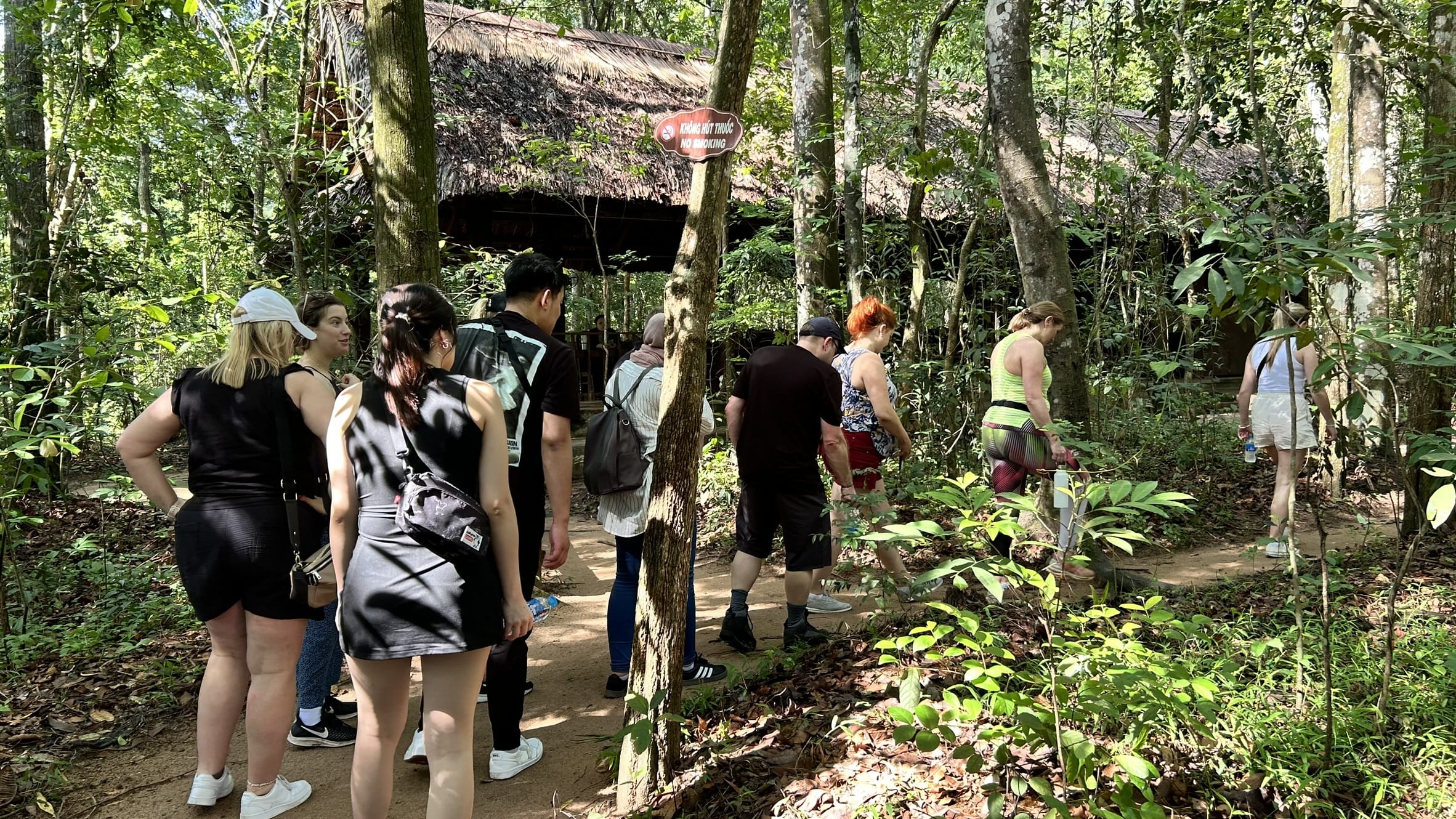 Guests visiting Cu Chi Tunnels with Travelmates
