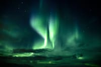 Bright and strong northern lights Iceland