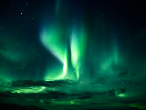 Bright and strong northern lights Iceland