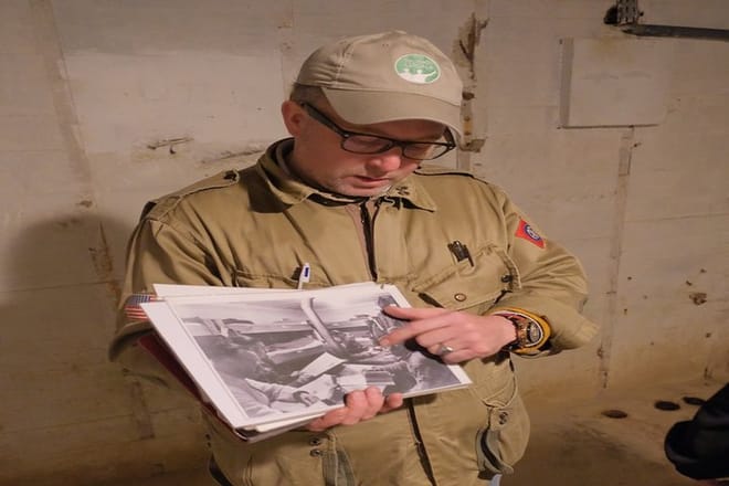 Inside a bunker at Pointe du Hoc
