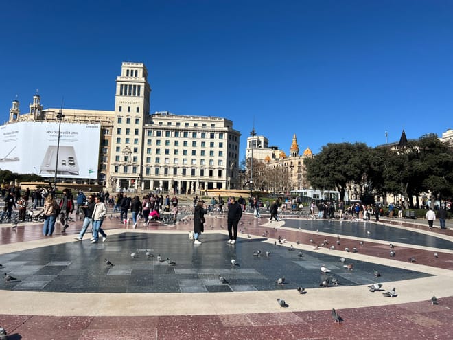 perspective plaza catalonia barcelona letango tours