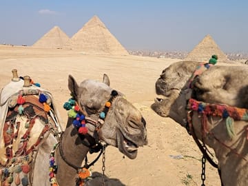 Panoramic view Giza plateau