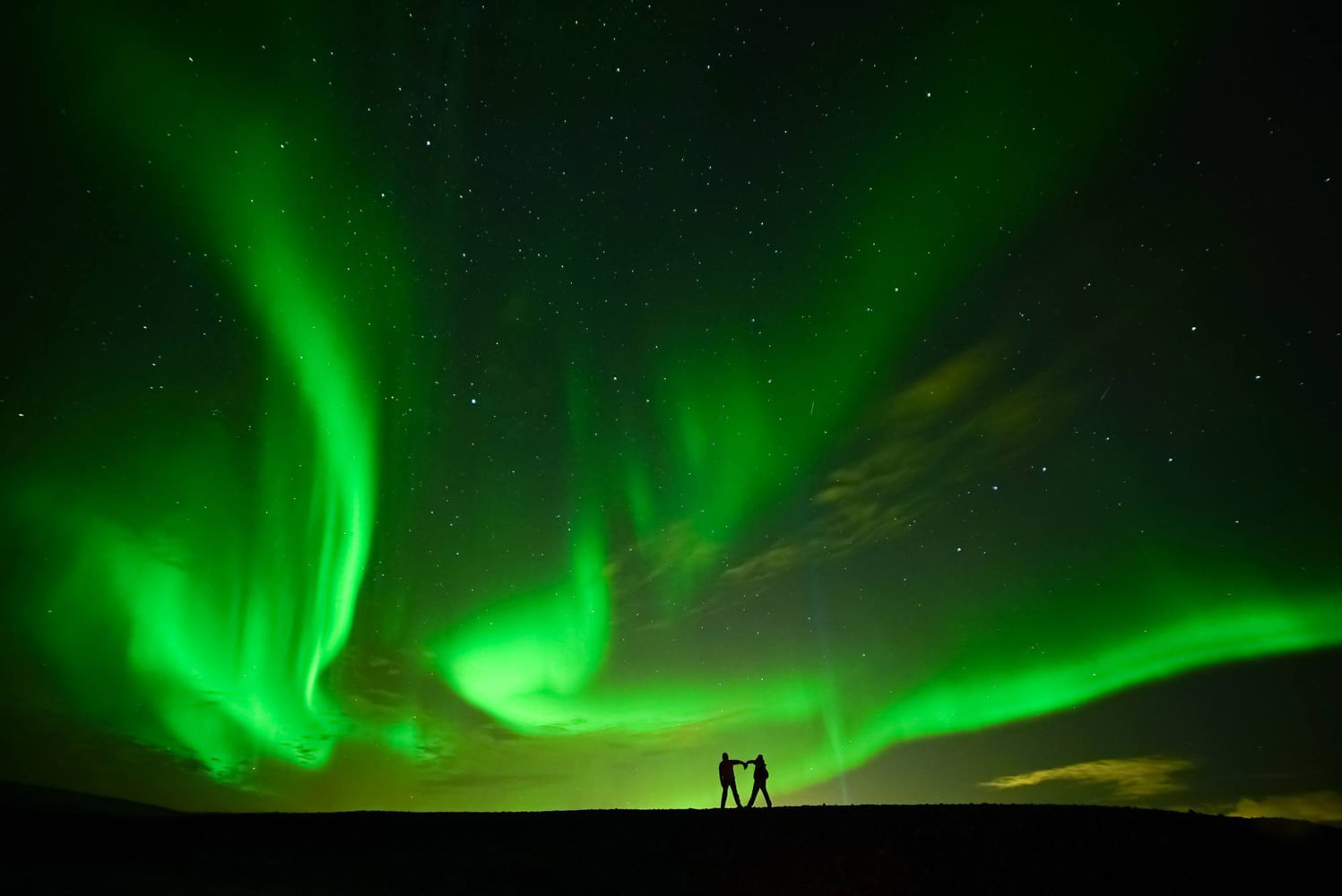 Northern Lights during ice cave and northern lights tour Iceland