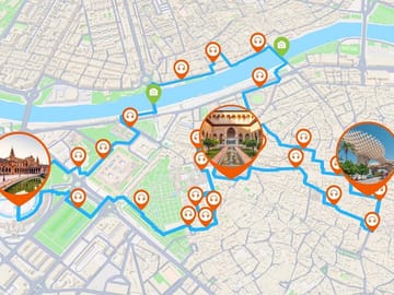 Full 8.4 km circuit: From the Santa Cruz district to the banks of the river.