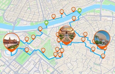 Seville: Audio Guided Walking Tour (3:20 – 28 audio comments)