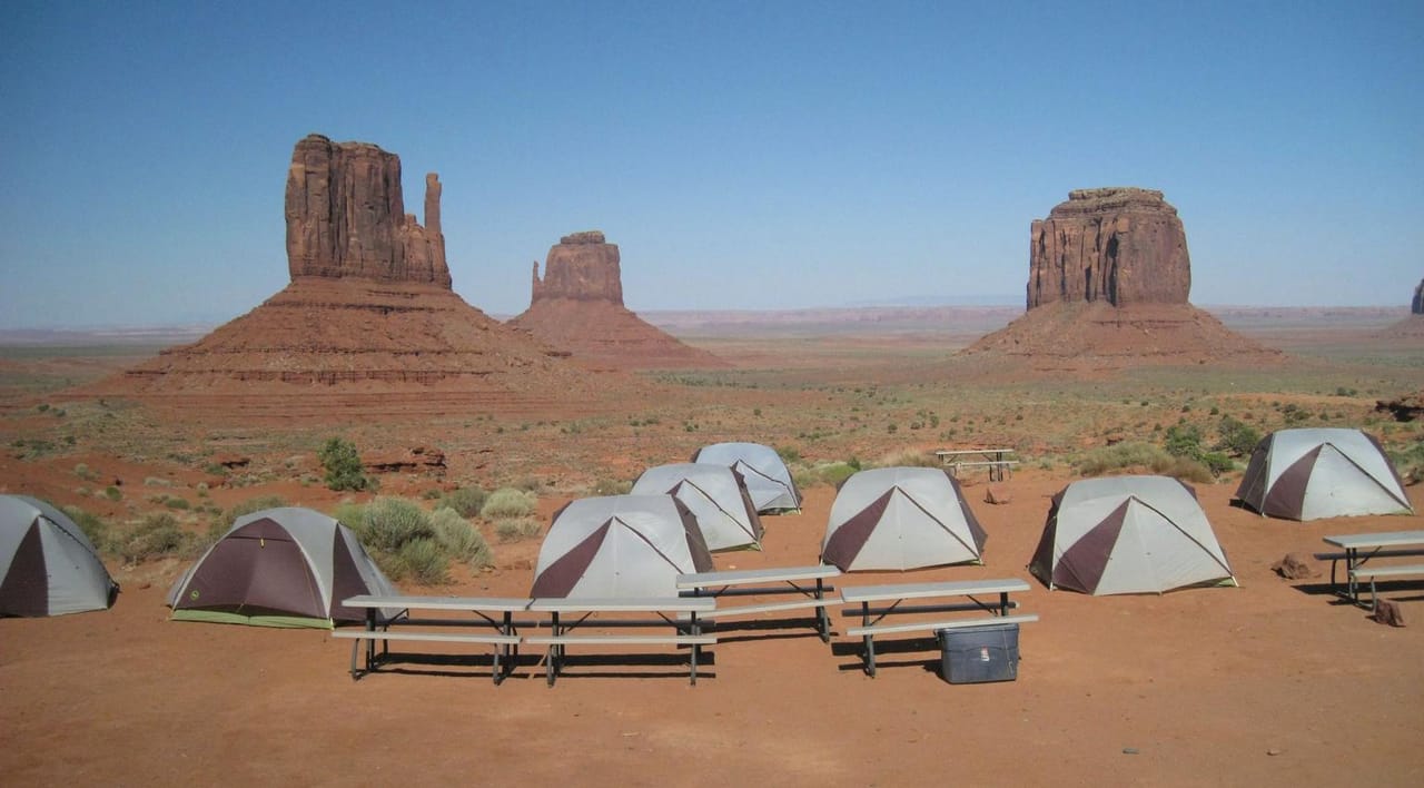 <p>Camp site at Monument Valley - what a view!</p>