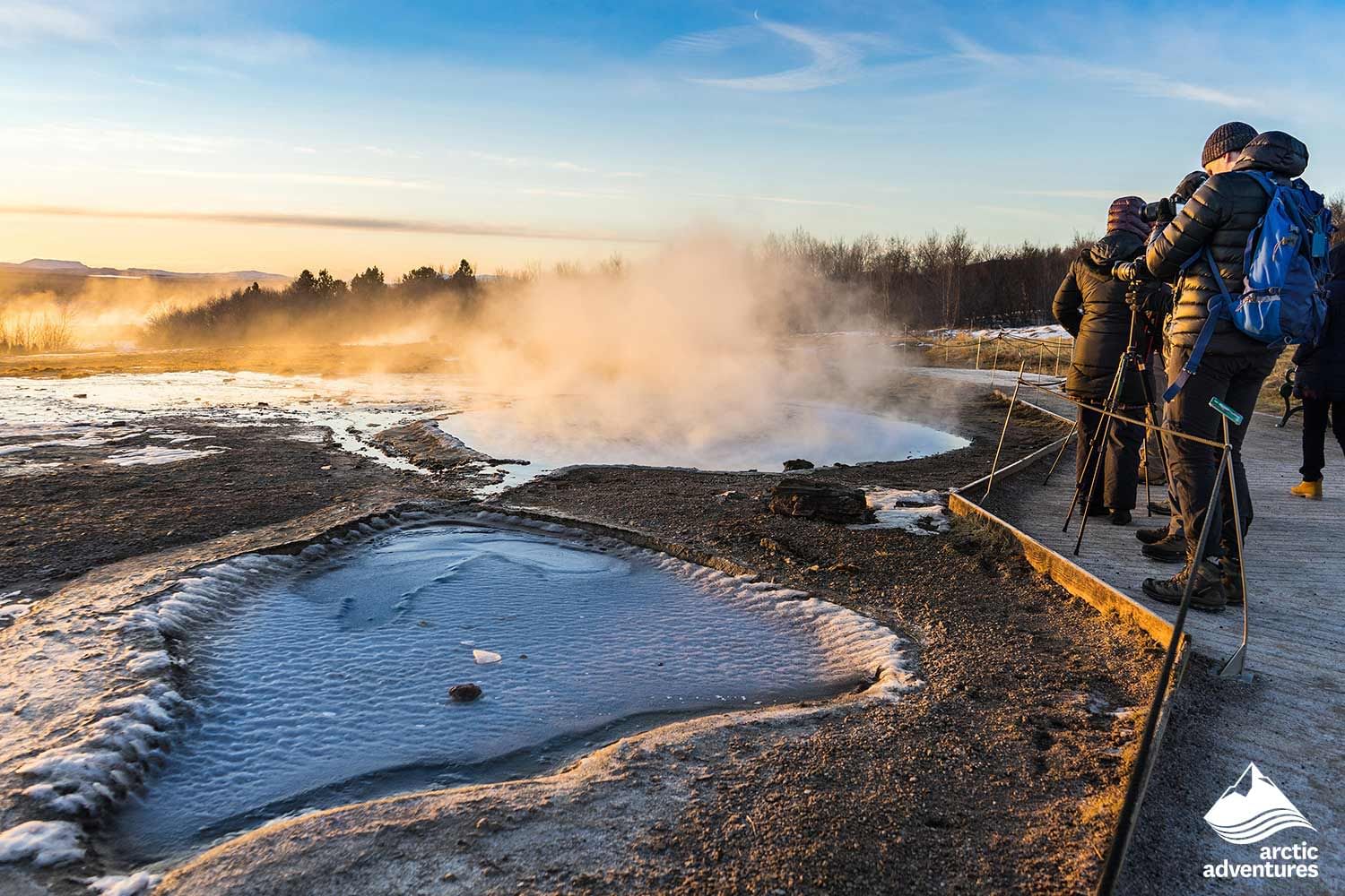 Geothermal geysir strokkur during 4 day tour Iceland