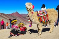 Amazing people in the rainbow mountain