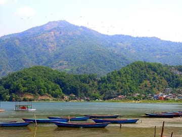 Beautiful view of Fewa lake in Pokhara