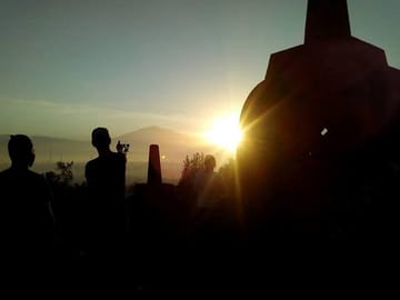 Sunrise at Borobudur temple