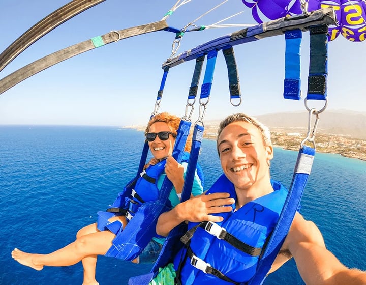 Parasailing over the Red Sea