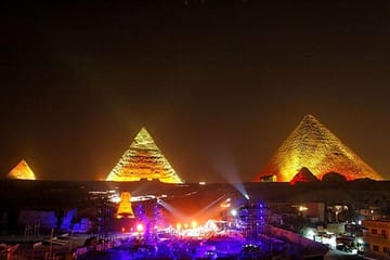 Pyramids of Giza Sound and Light Show from Cairo