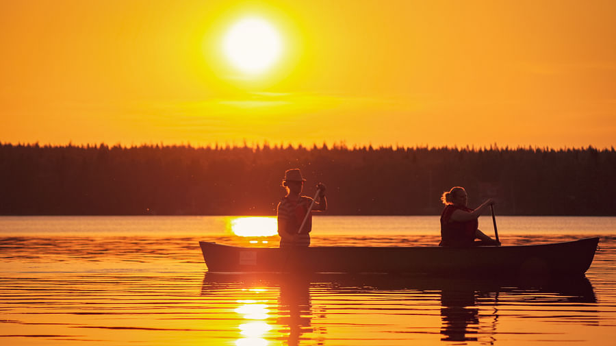 Canoeing under the Midnight Sun in Rovaniemi