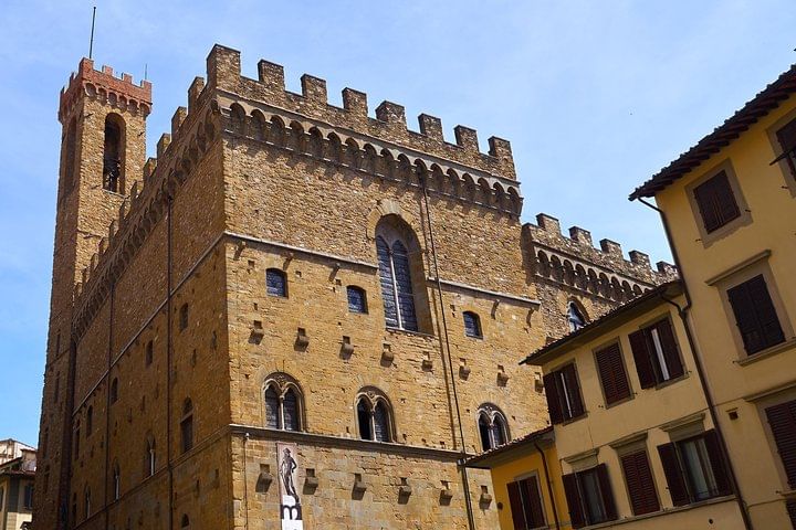 Side view of the Bargello Museum, a typical medieval building