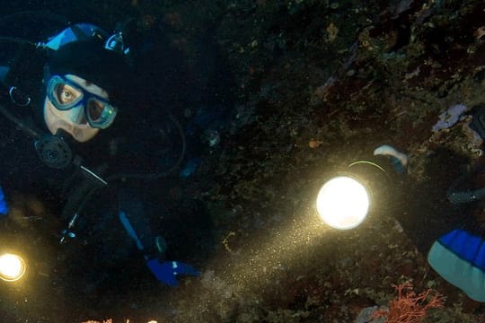 Scuba Diving at Dusk in Unawatuna