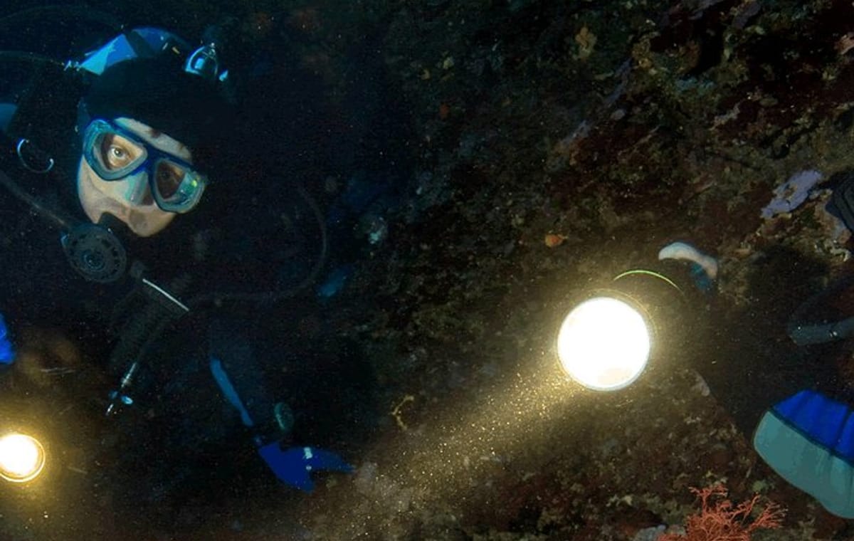 Scuba Diving at Dusk in Unawatuna