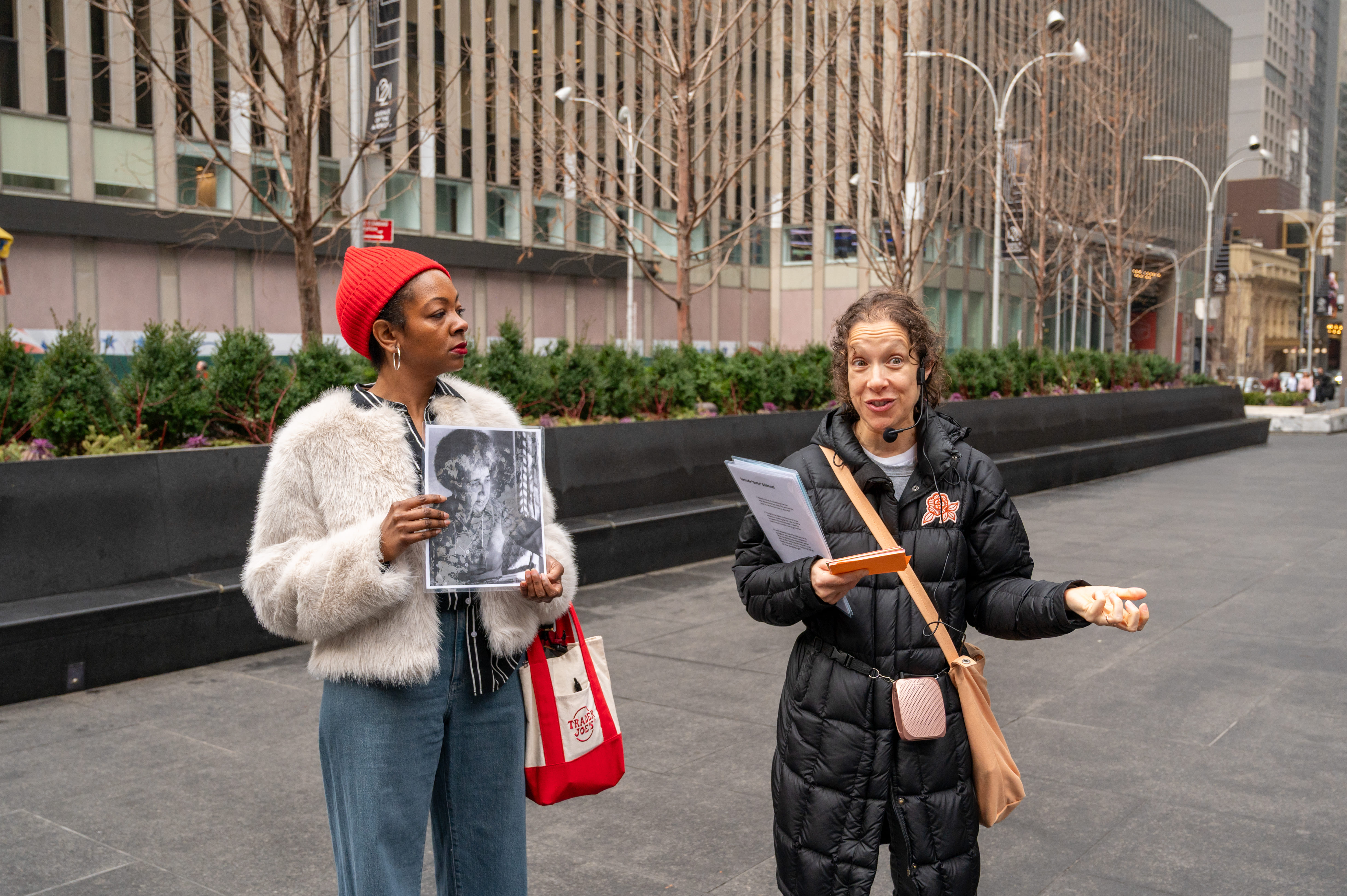 Our co-owner (and sometimes guide) Nikki talks to the group about the connection between Antonia Pantoja, Puerto Rican pride, and Bad Bunny 