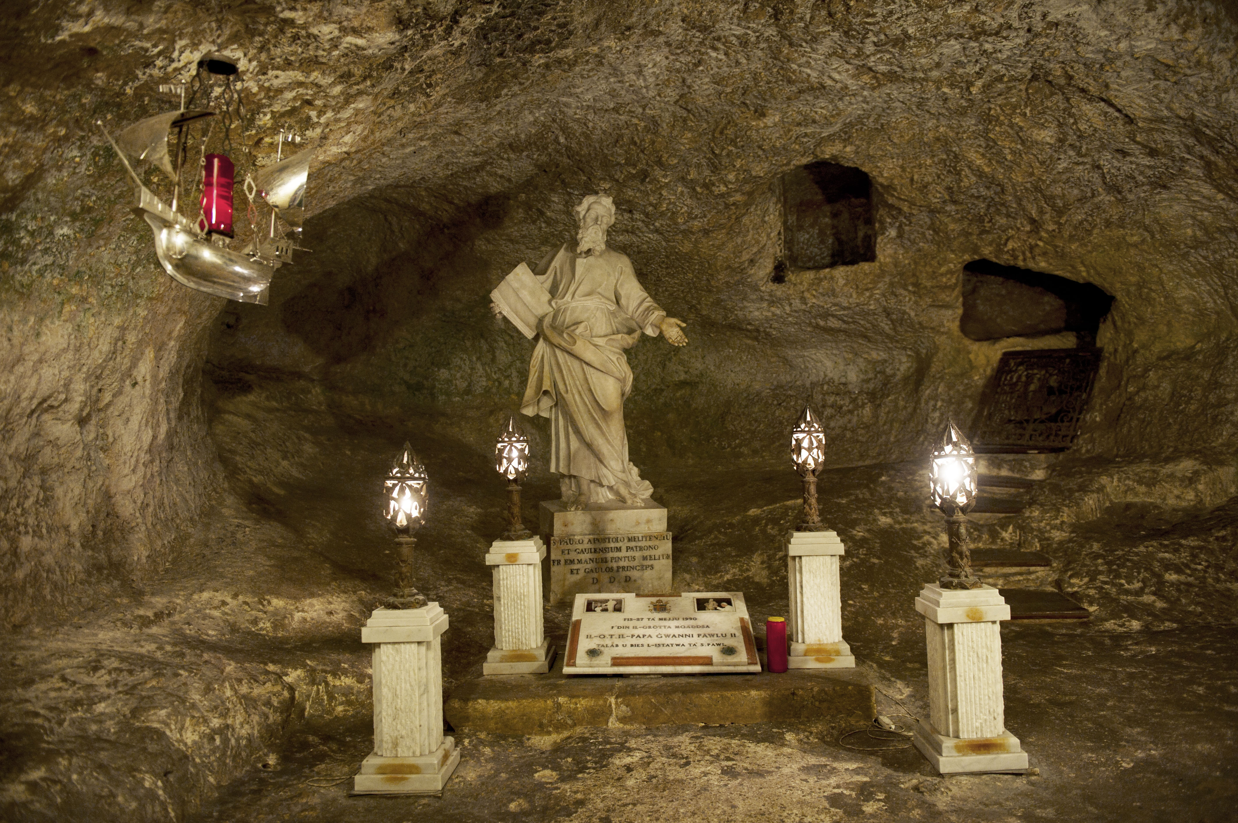 Statue of St. Paul in St. Paul's grotto in Rabat