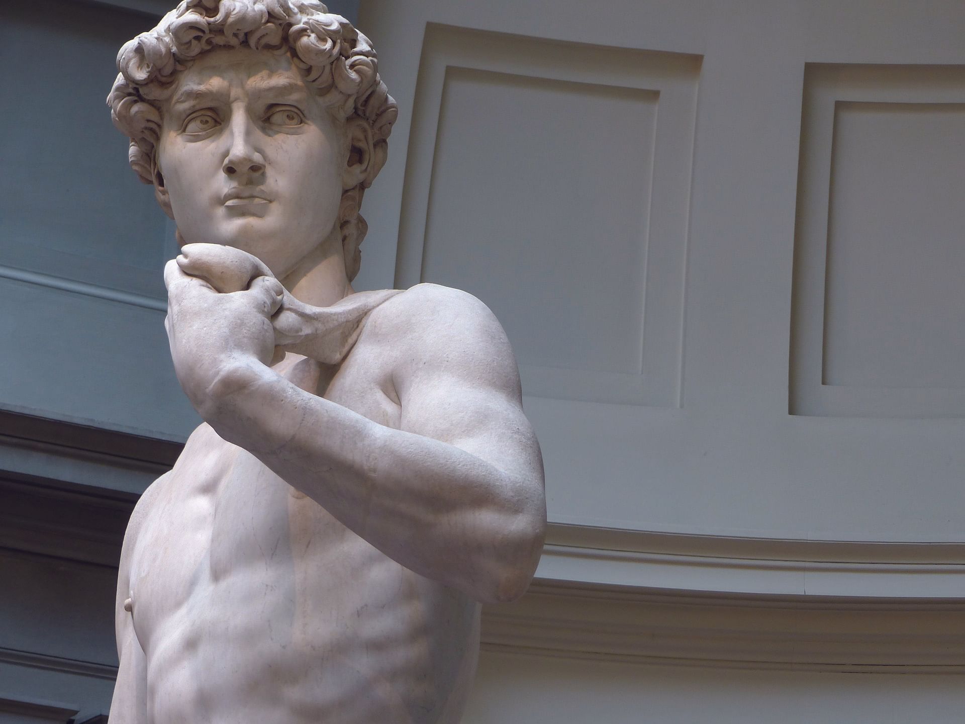 Close-up of Michelangelo's David 