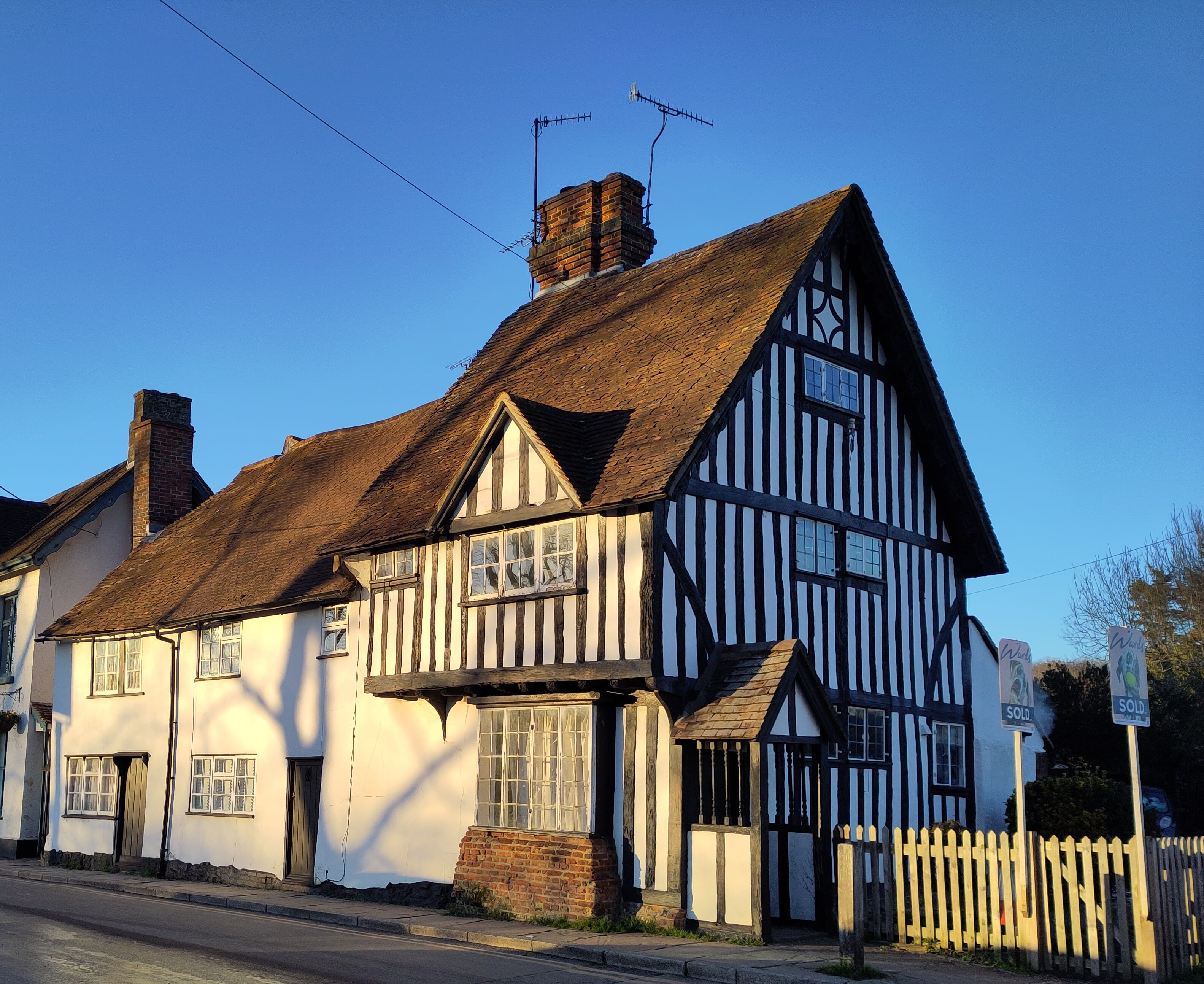 A timber framed tudor house