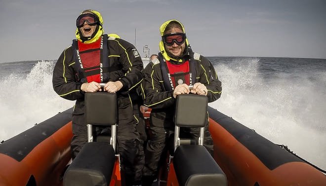 Our high speed RIB boat takes you flying low or cruising back to Helsinki.