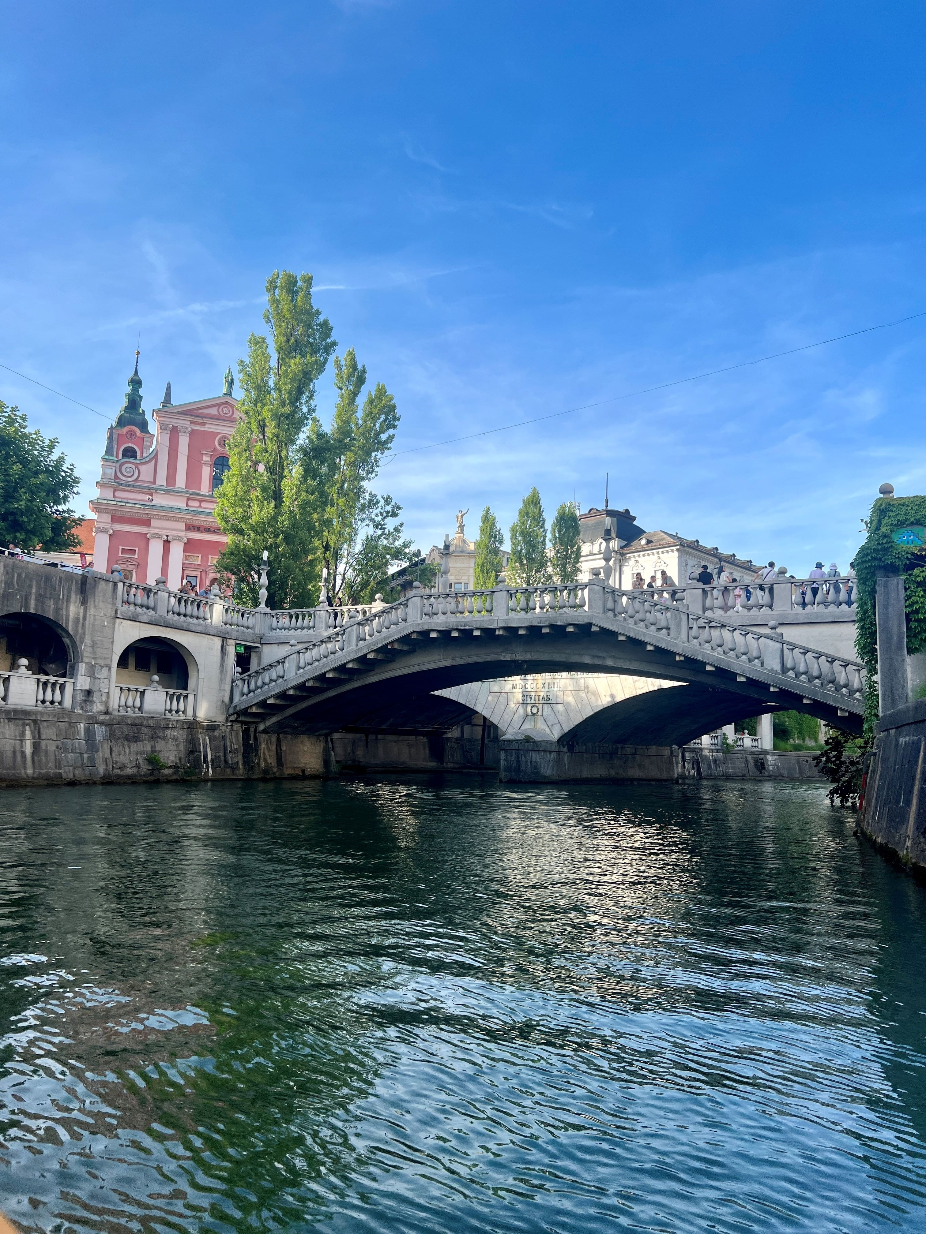 Ljubljana as seen from the Ljubljanica river