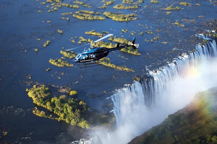 15 minutes scenic helicopter flight above Victoria Falls-Zimbabwe