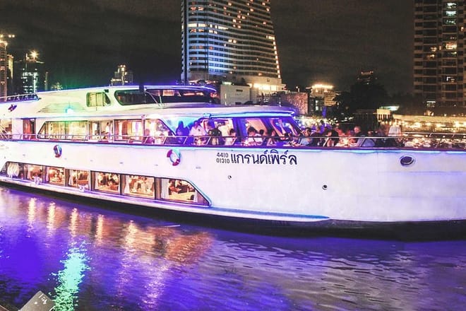 The brightly illuminated boat is a true sight to behold: both on water and from the shore