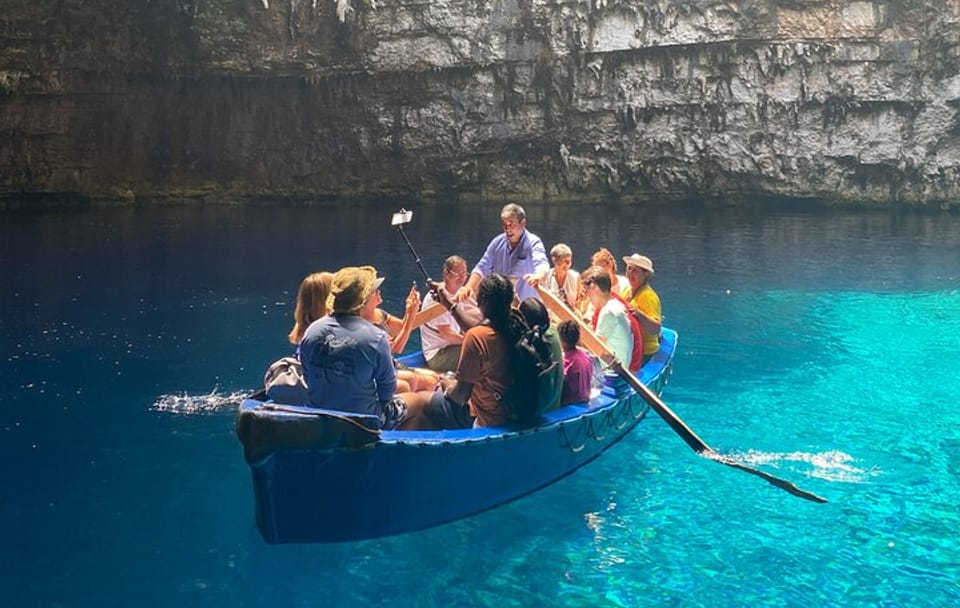 Boat Tour of Melissani Lake Cave and Myrtos Beach Views