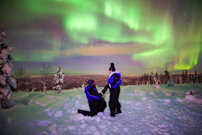 A very special moment under the Northern Lights!