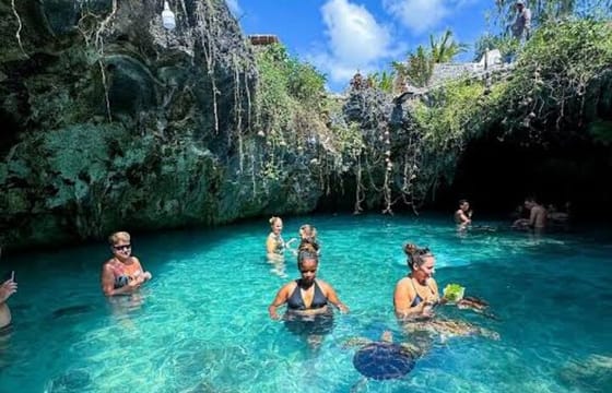 Swimming with Sea Turtles at Salaam Cave Aquarium in Kizimkazi