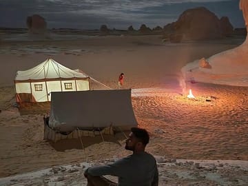 Private Overnight Camping Adventure in White and Black Desert, Egypt
