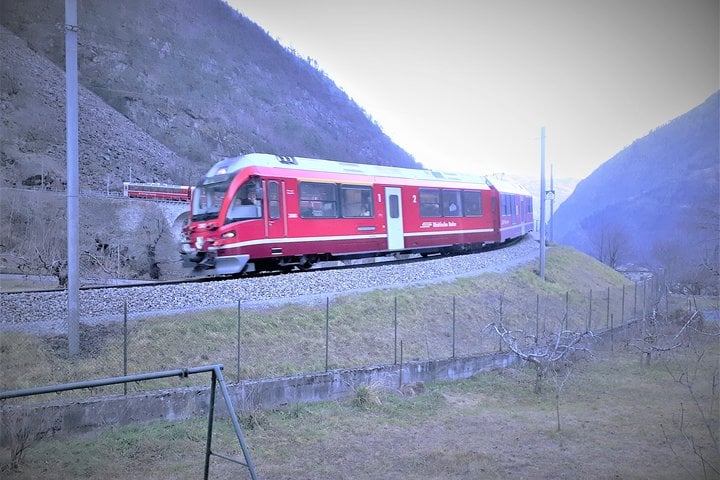 Bernina train and Swiss Alps. Departure from Desenzano 7