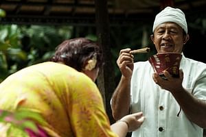 Purification Ceremony in sacred Jungle Temple Bali, english