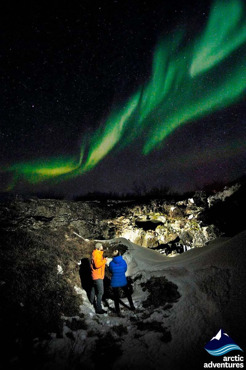 Northern lights during 2 day south coast tour Iceland