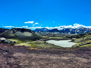 Photo taken on top Frostastaðahals and has a view over Strutur