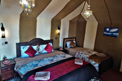 Night In Merzouga Desert, Camel, Jeep, Tent With Private Bathroom